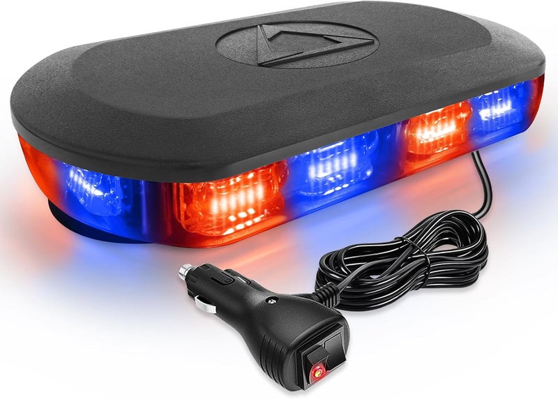 HLauto 700A Rooftop Emergency Strobe Lights Bar, 72 LED Red Blue Mini Beacon Safety Flashing Warning Traffic Lights Bar w/Magnetic Base for 12-24V Trucks, Construction Vehicles, Snowplow, Cars - Image 1